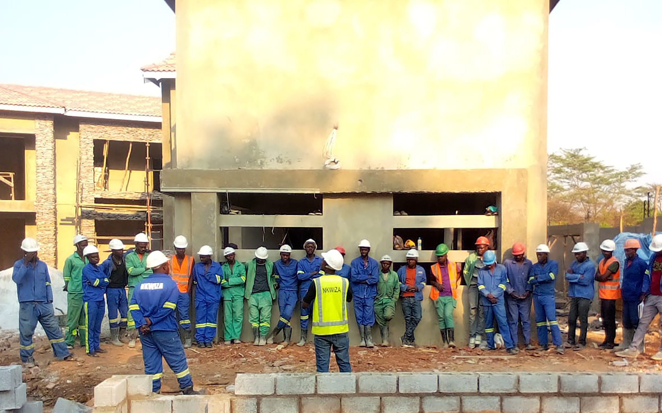 Construction team briefing