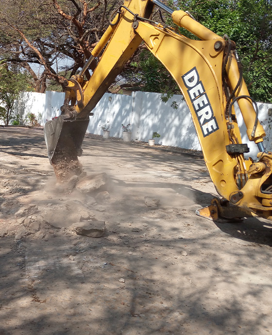 Excavator on site